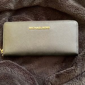 Michael Kors black large leather wallet